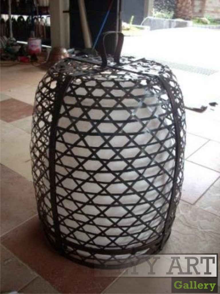 lampu gantung anyam tembaga dan kuningan model sangkar burung