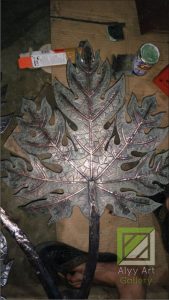kerajinan lampu daun